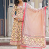 Indyancart VA Women'sFloral Printed Pure Cotton Empire Anarkali Kurta With Trouser & Dupatta