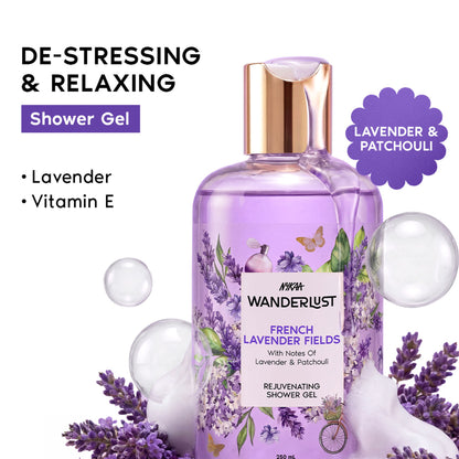 Nykaa Wanderlust Perfume Shower Gel - Hydrating, Relaxing & Cleansing - French Lavender