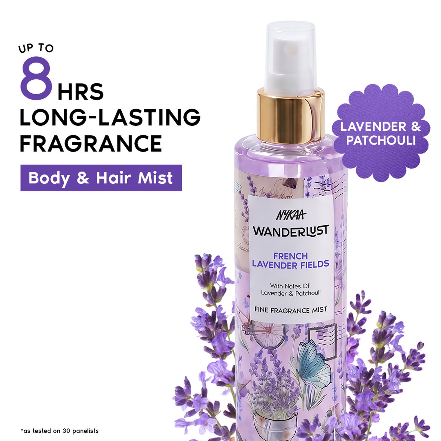 Nykaa Wanderlust 2-in-1 Body & Hair Perfume Mist Long Lasting Fragrance - Upto 8 hours - French Lavender