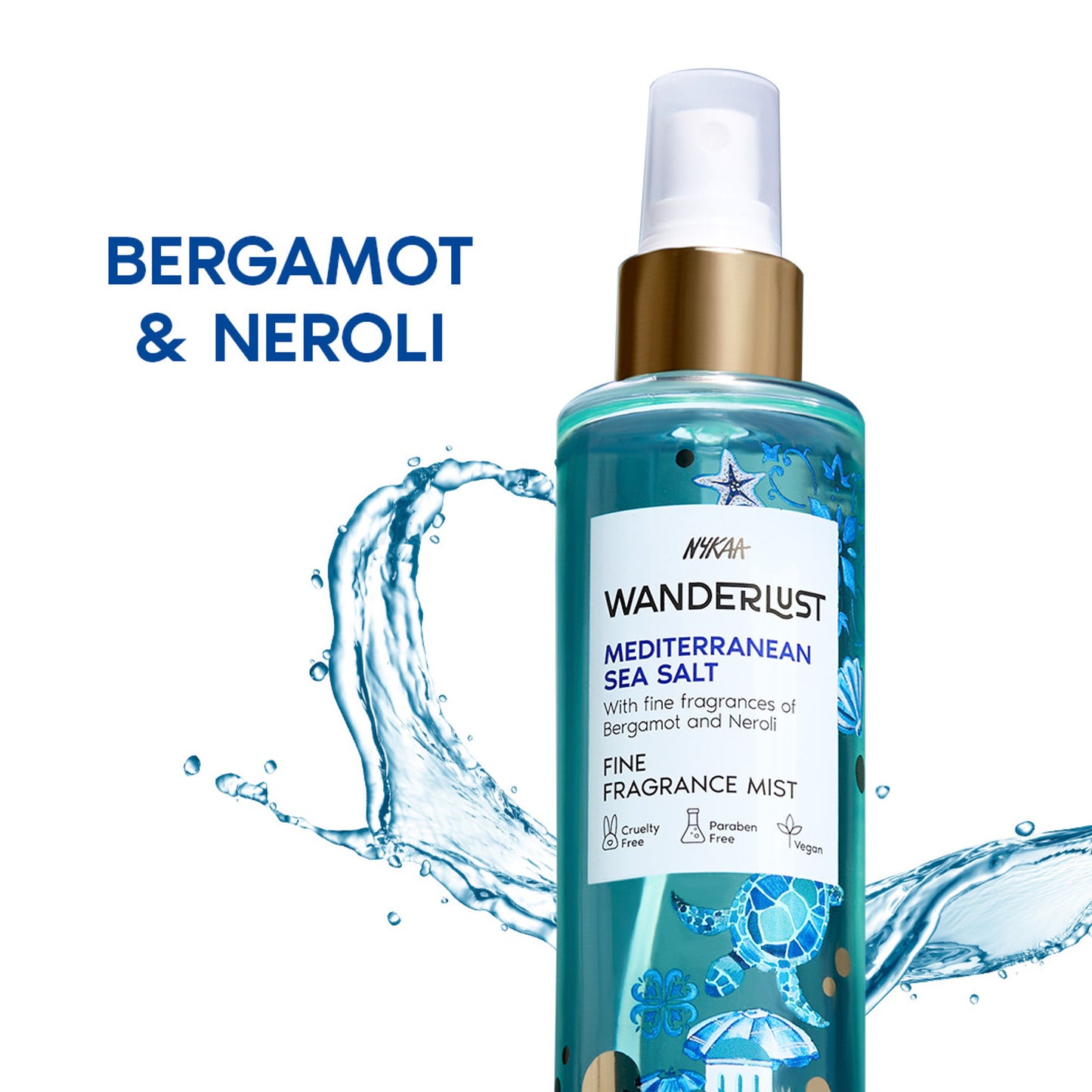 Nykaa Wanderlust 2-in-1 Body & Hair Perfume Mist Long Lasting Fragrance - Upto 8 hours - Mediterranean Sea Salt