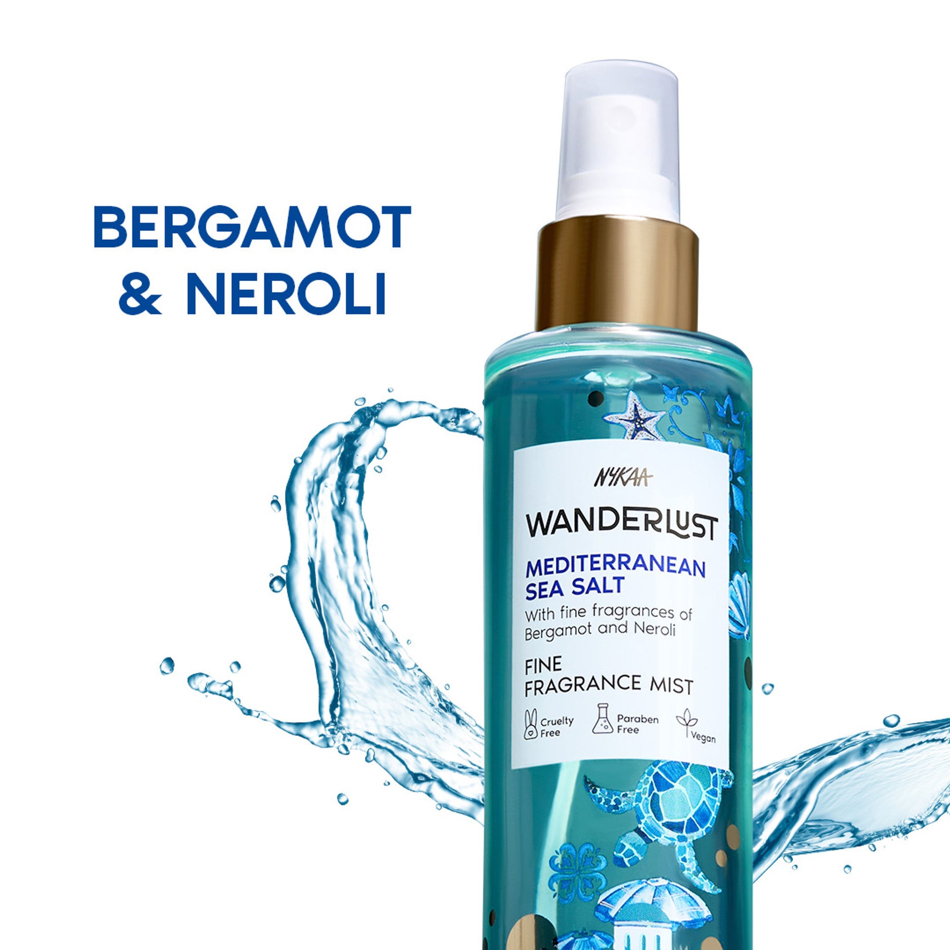 Nykaa Wanderlust 2-in-1 Body & Hair Perfume Mist Long Lasting Fragrance - Upto 8 hours - Mediterranean Sea Salt