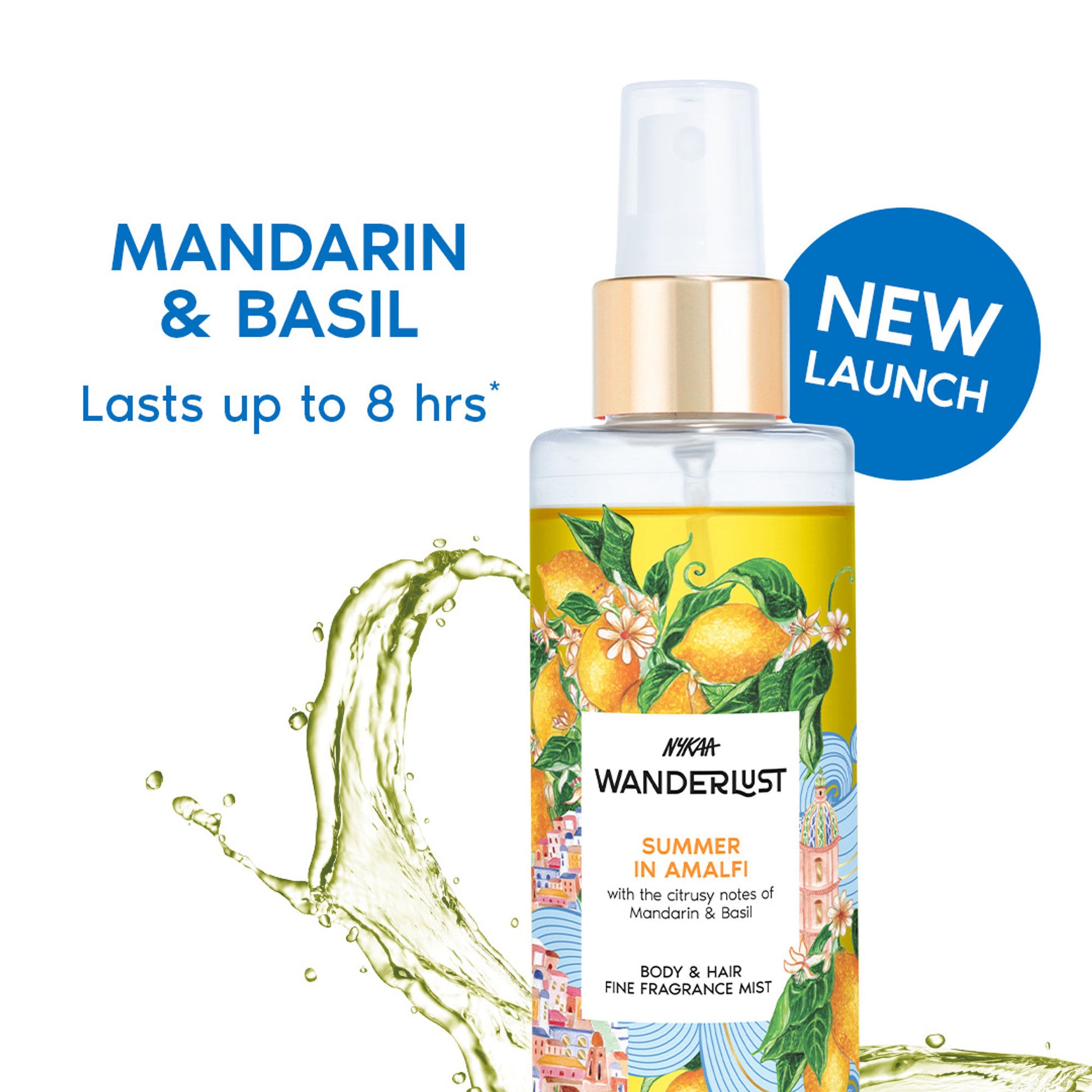 Nykaa Wanderlust 2-in-1 Body & Hair Perfume Mist Long Lasting Fragrance - Upto 8 hours - Summer In Amalfi