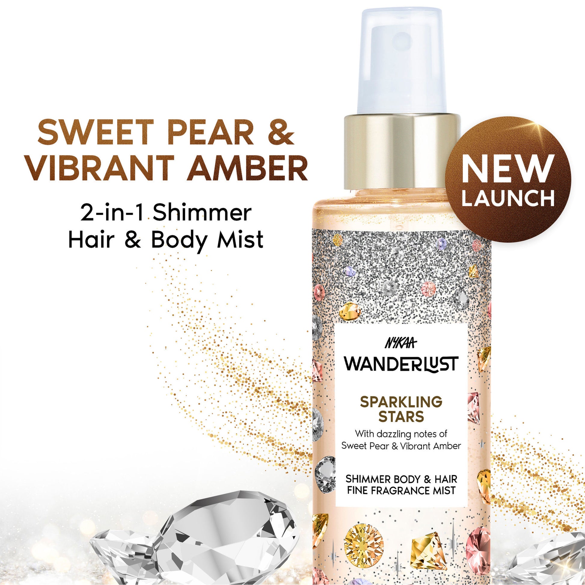 Nykaa Wanderlust 2-in-1 Body & Hair Perfume Mist Long Lasting Fragrance - Upto 8 hours - Sparkling Stars