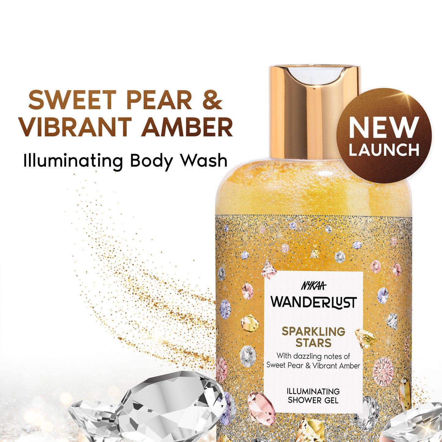 Nykaa Wanderlust Perfume Shower Gel - Hydrating, Brightening & Cleansing - Sparkling Stars