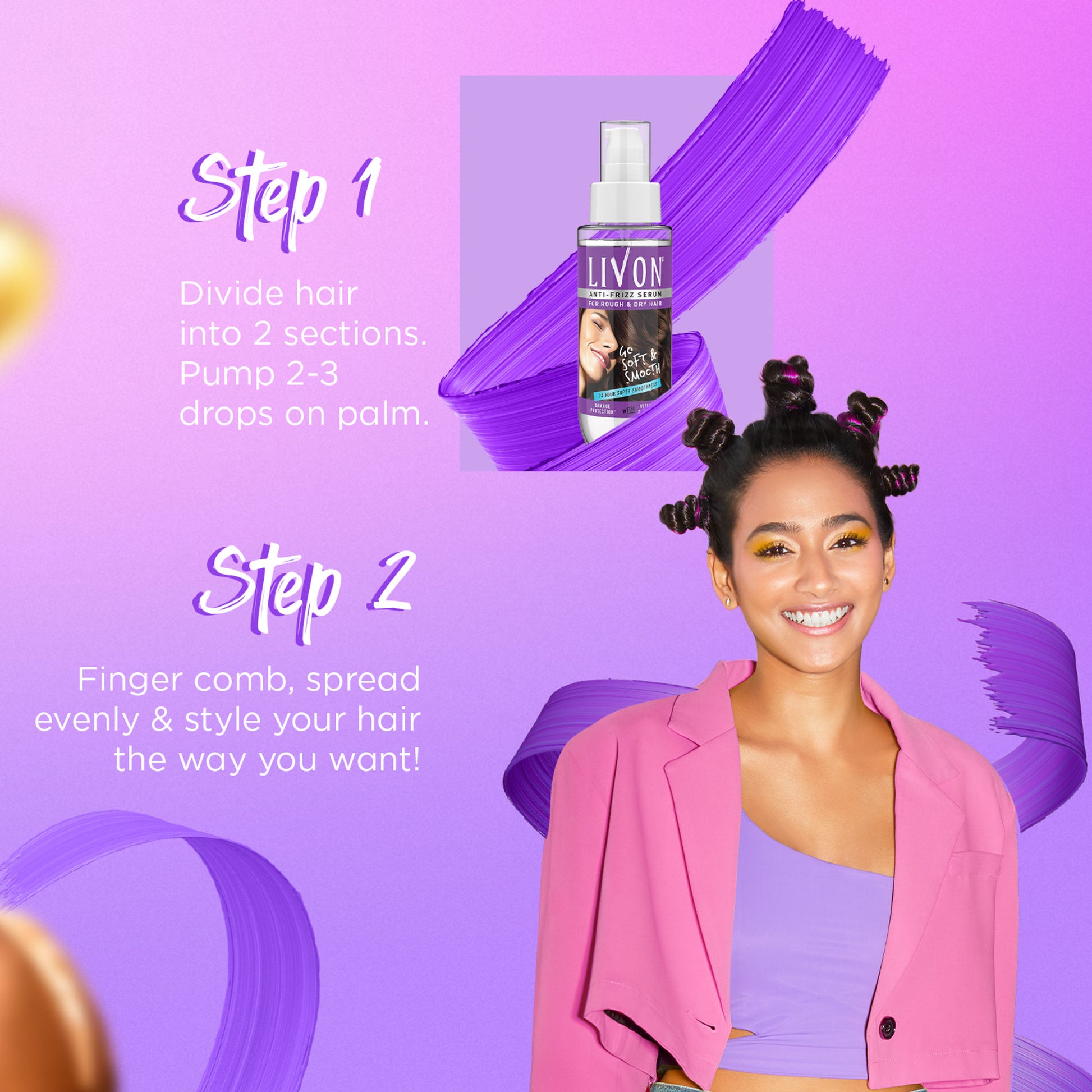 Livon Hair Serum for Women for Dry and Rough Hair 24-Hour Frizz-Free\Smoothness