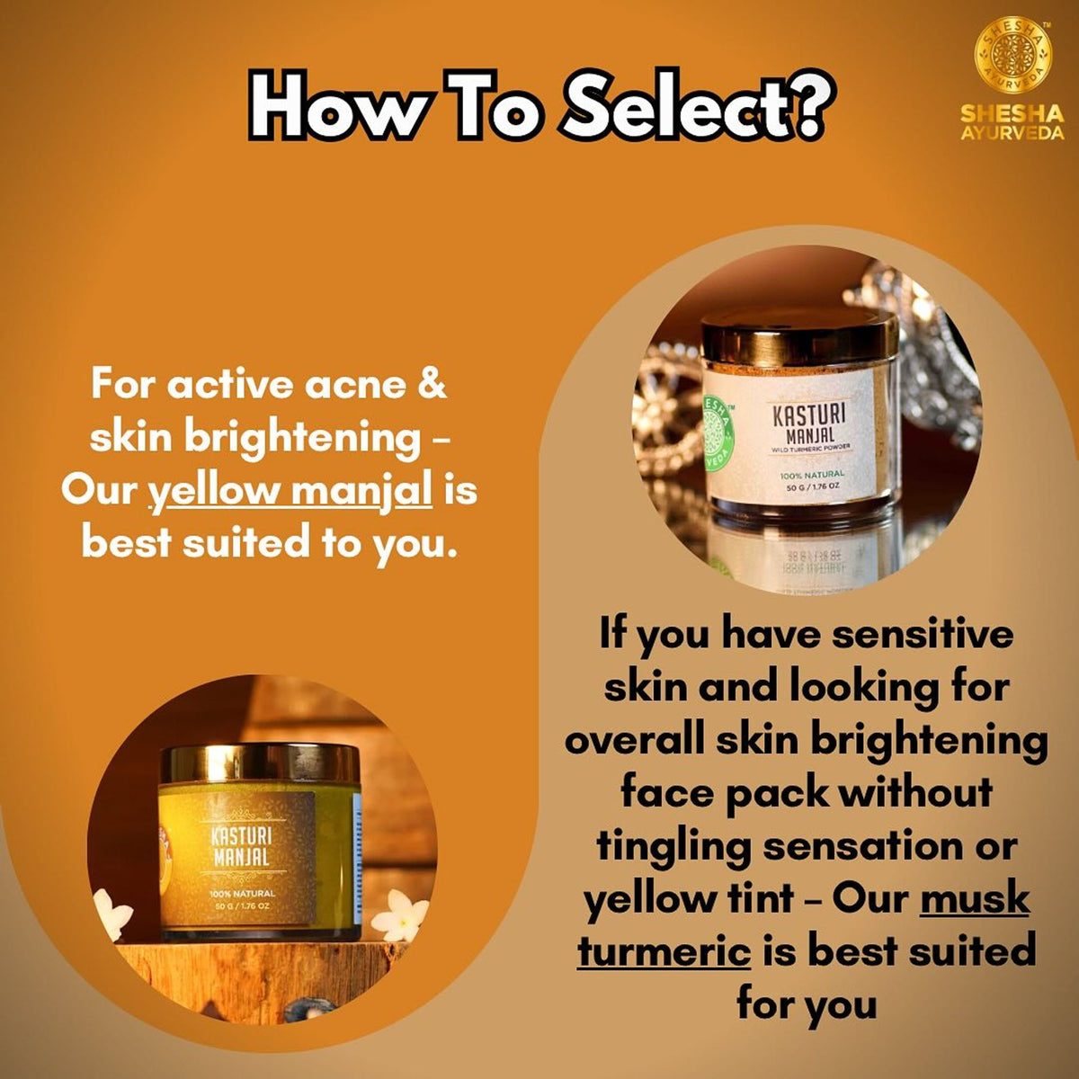 Shesha Ayurveda Kasturi Manjal - Wild Turmeric Powder (100% Natural and Premium Quality)