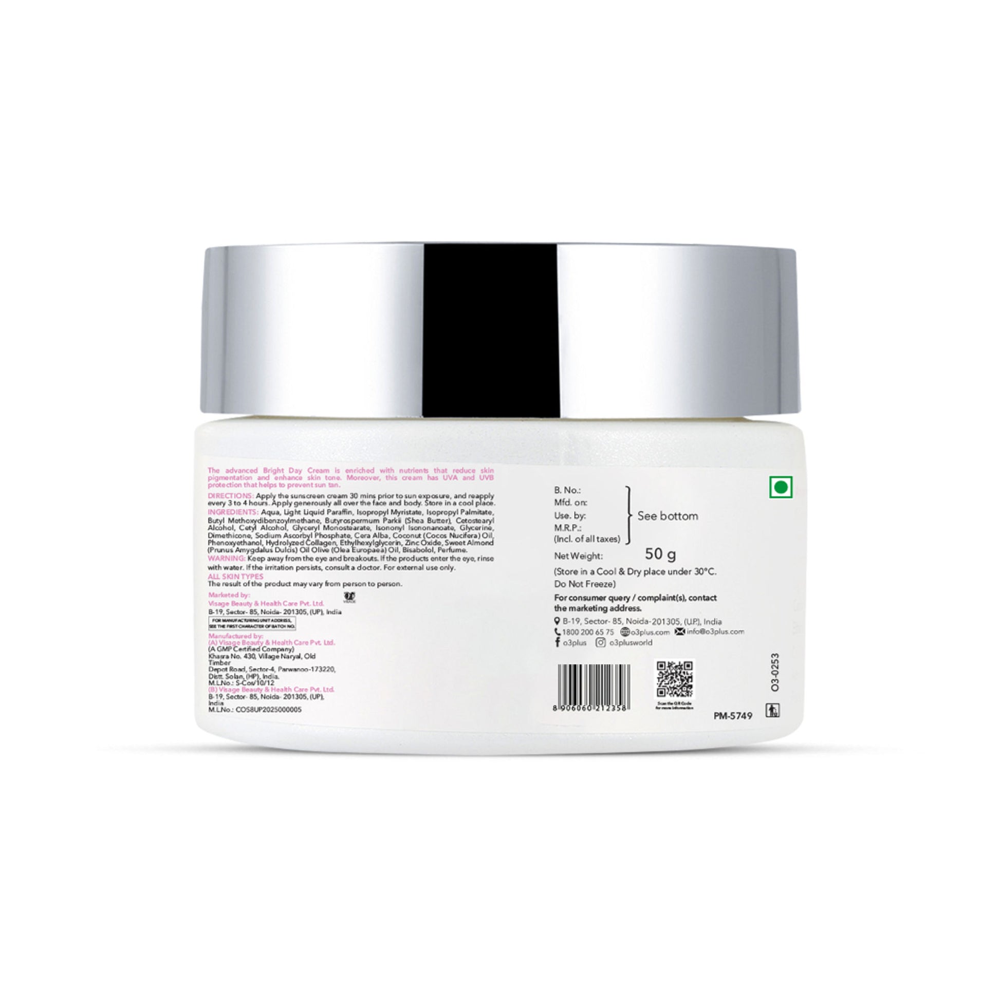 O3+ Dermal Brightening & Glow Boosting Zone Bright Day Cream SPF 15
