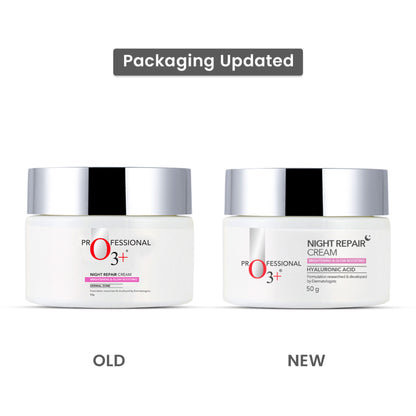 O3+ Night Repair Cream - Moisturiser For Brightening & Glow Boosting | Fades Finelines & Wrinkles
