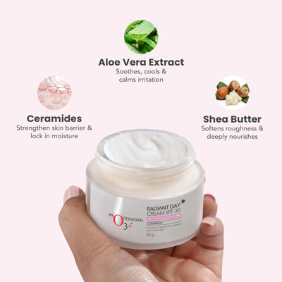O3+ Radiant Day Cream Moisturiser SPF30 for Brightening & Glowing Skin | All Skin Types