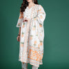 Indyancart IE Floral Printed Pure Cotton Kurta with Trousers & Dupatta