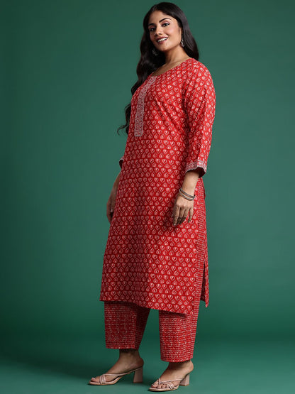Indyancart IE Ethnic Motifs Printed Kurta with Trousers & Dupatta