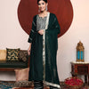 Dhiyona VA Women's Green Yoke Design Mirror Work Kurta with Trousers & Dupatta