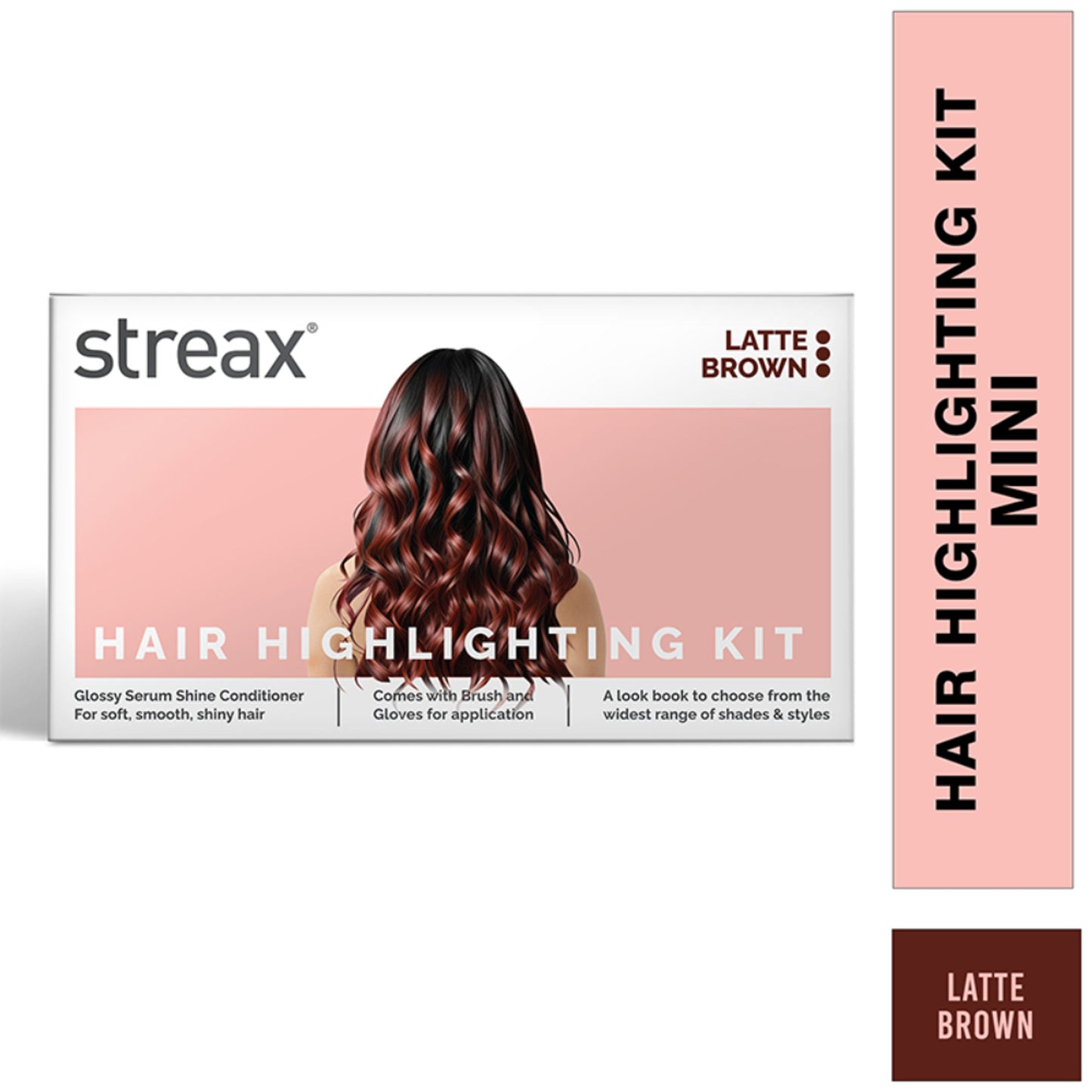 Streax Mini Hair Colour Highlight Kit - Plum Purple - Latte Brown