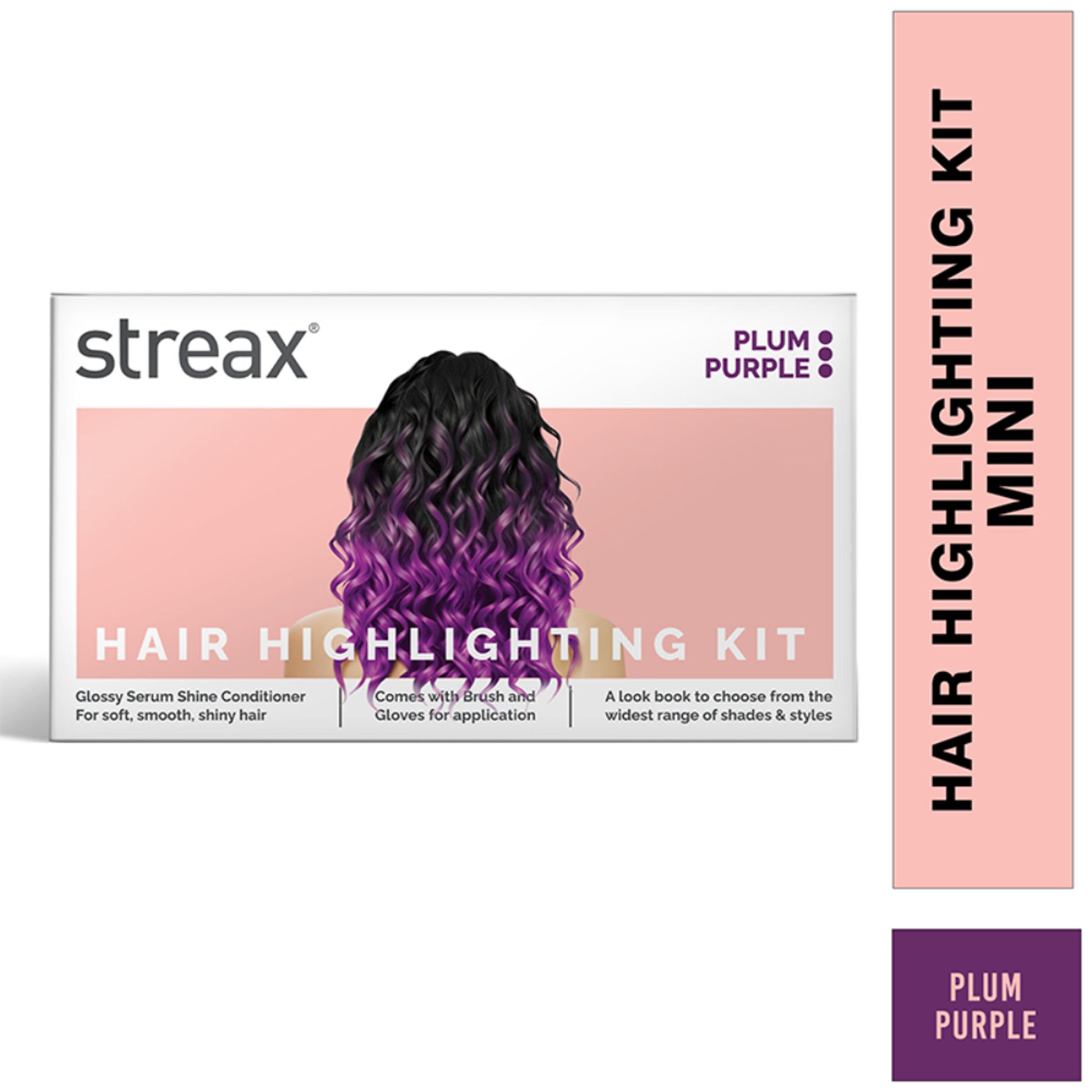 Streax Mini Hair Colour Highlight Kit - Plum Purple - Plum Purple