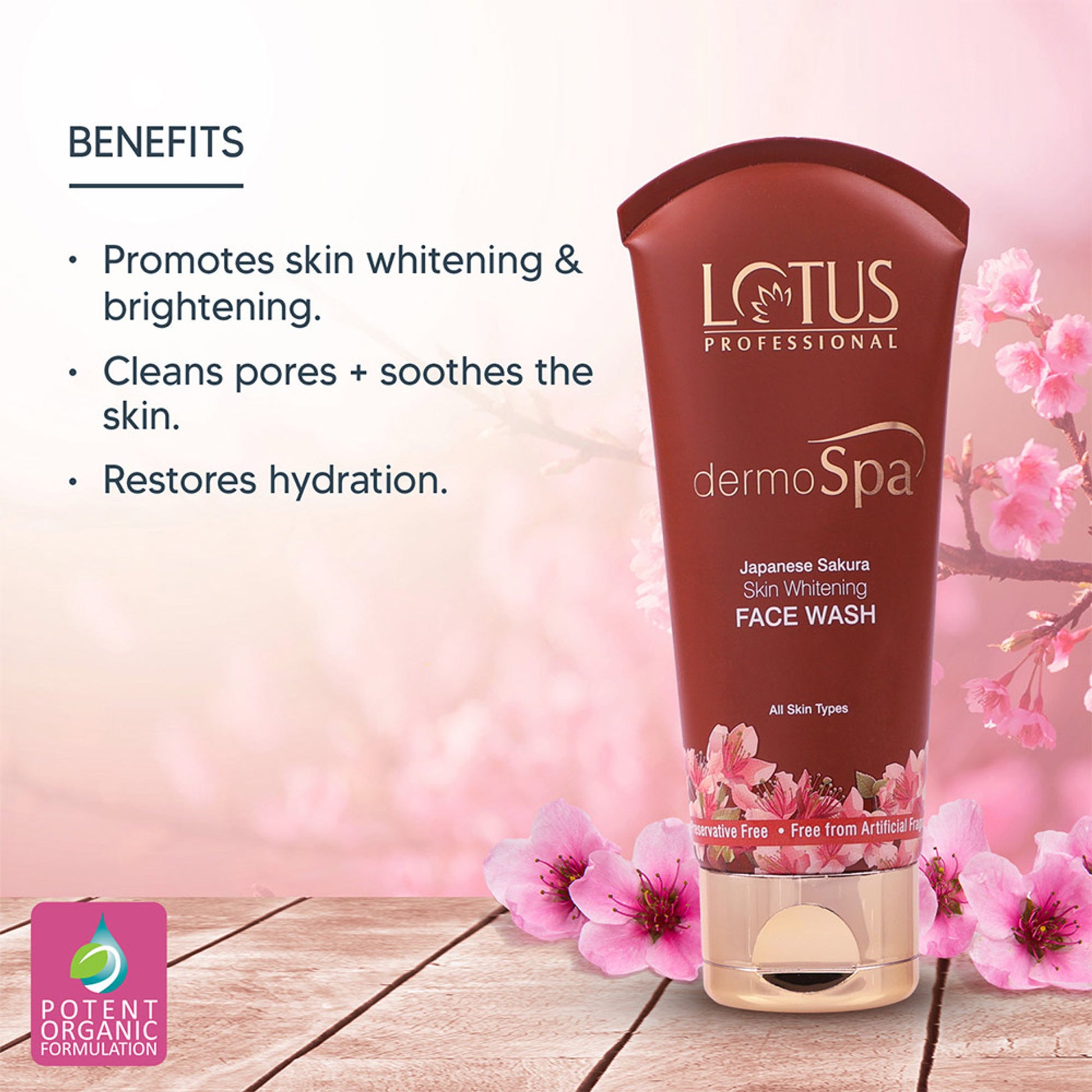 Lotus Professional dermoSpa Japanese Sakura Skin Whitening Face Wash