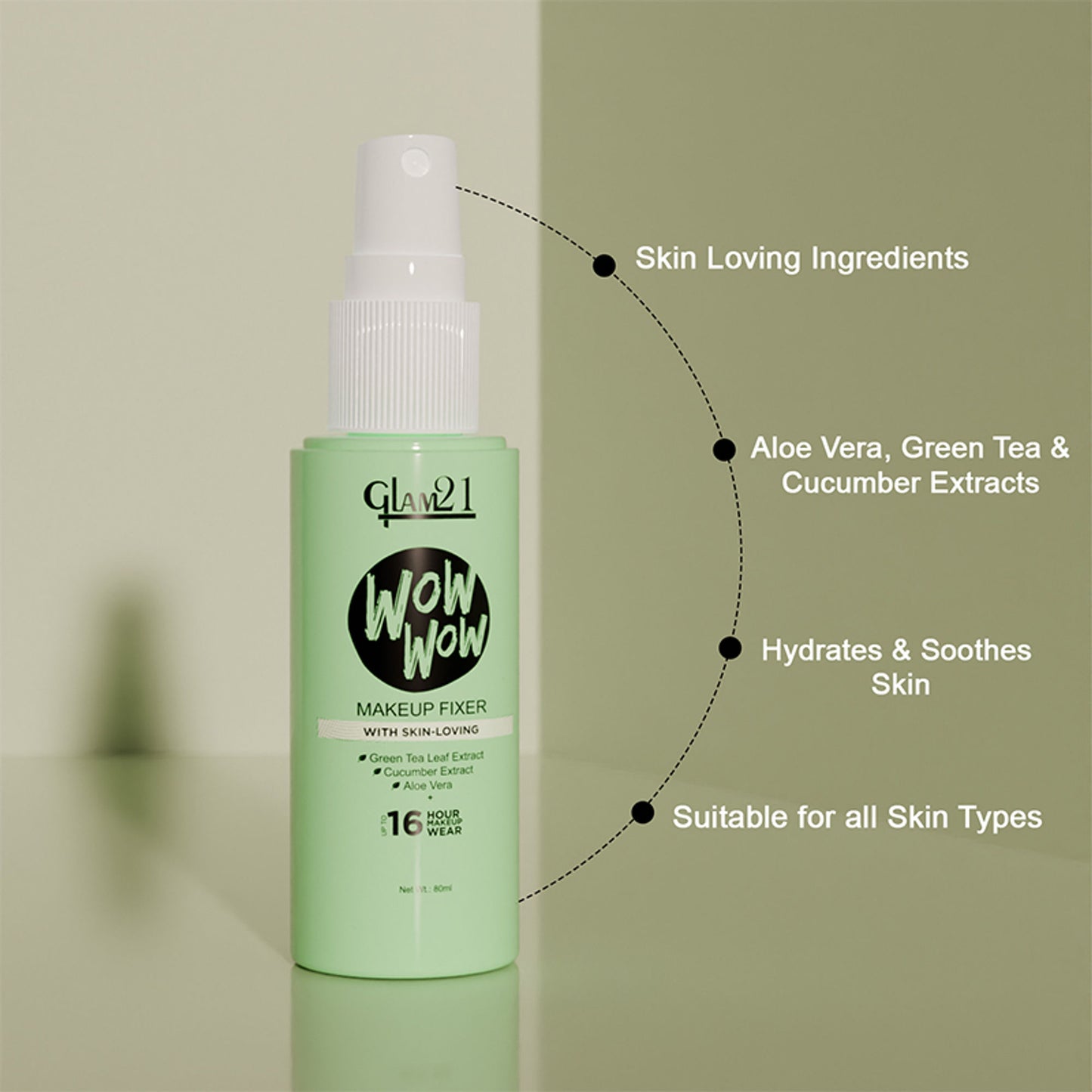 GLAM21 Wow Matte Fix Setting Spray - Transparent