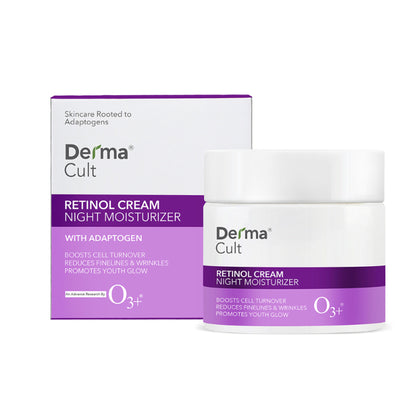 O3+ Derma Cult Retinol Cream Night Moisturizer For Wrinkles Radiance
