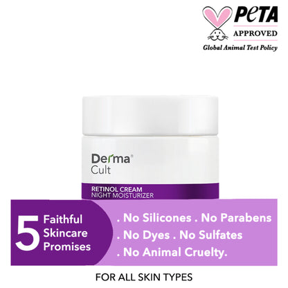 O3+ Derma Cult Retinol Cream Night Moisturizer For Wrinkles Radiance