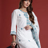 Dhiyona IE Floral Embroidered Thread Work Pure Cotton Kurta with Trousers & With Dupatta