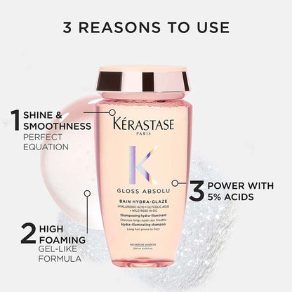 Kerastase Gloss Absolu Anti-Frizz Shampoo, Fine-Medium Hair, 4-Days Anti-Frizz