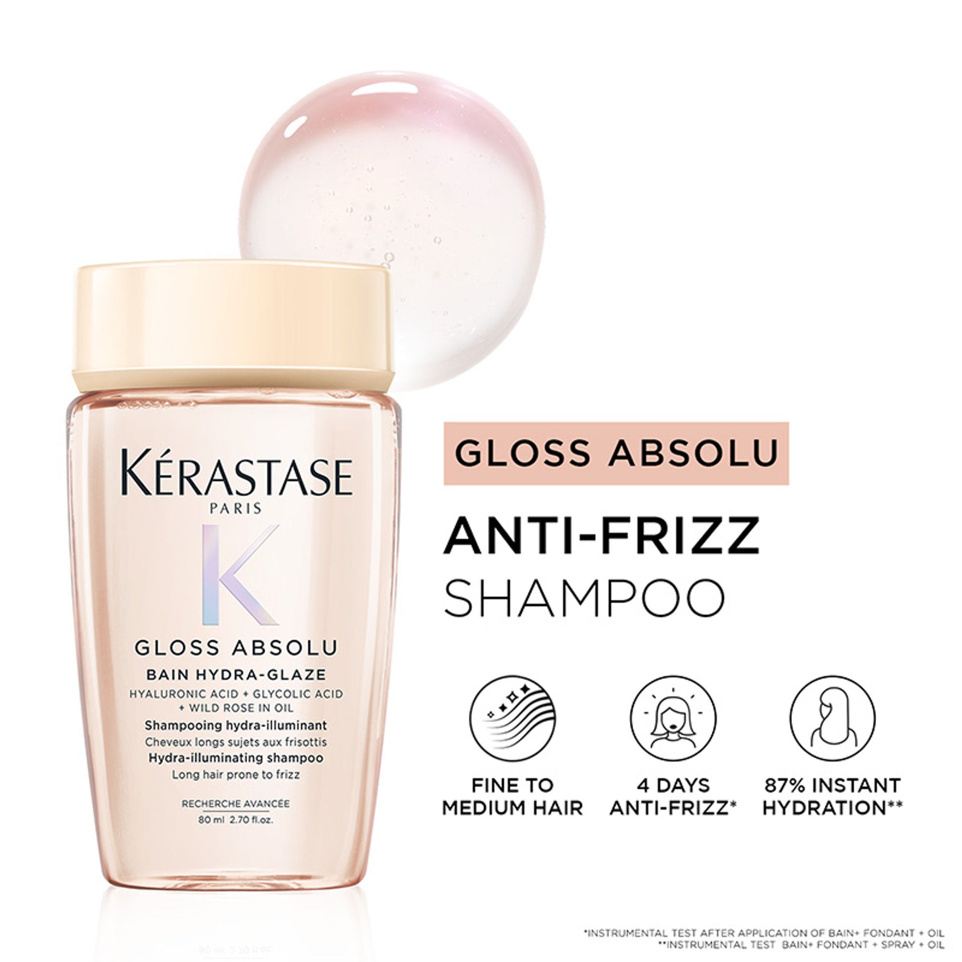 Kerastase Gloss Absolu Anti-Frizz Shampoo, Fine-Medium Hair, 4-Days Anti-Frizz