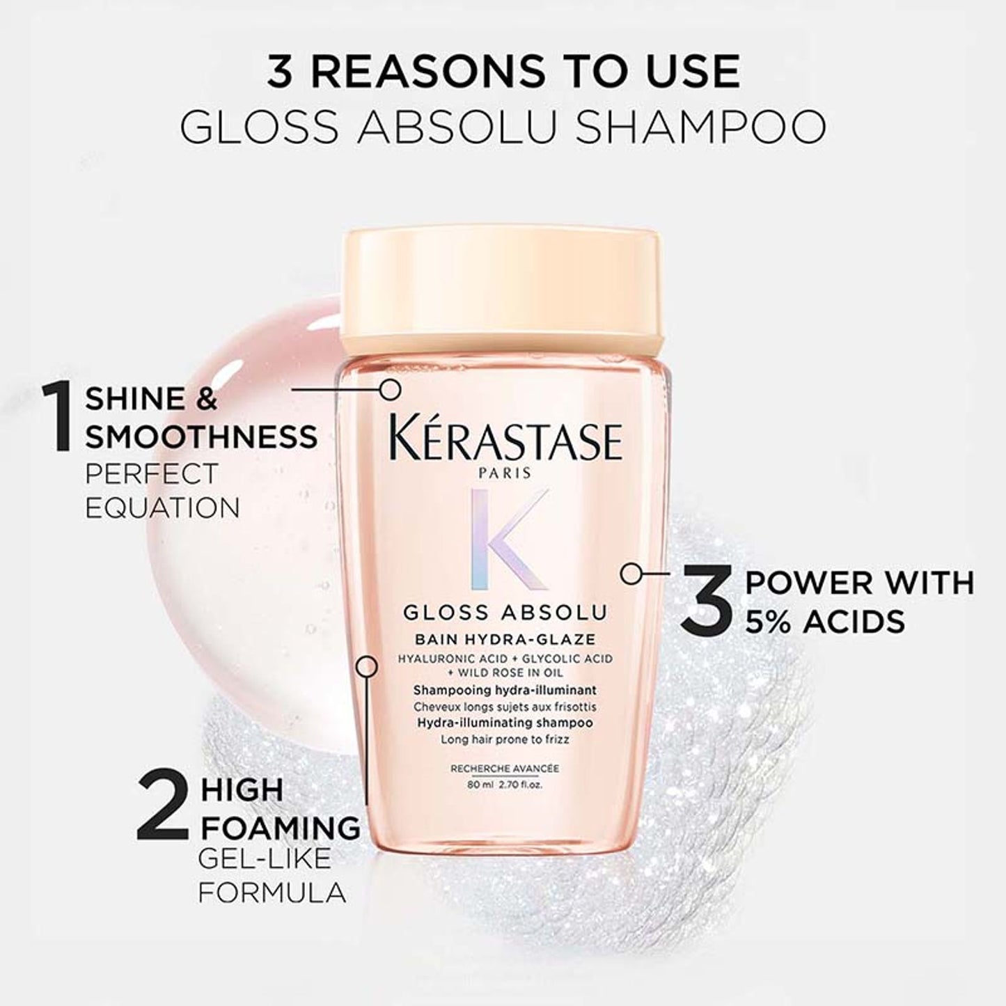 Kerastase Gloss Absolu Anti-Frizz Shampoo, Fine-Medium Hair, 4-Days Anti-Frizz