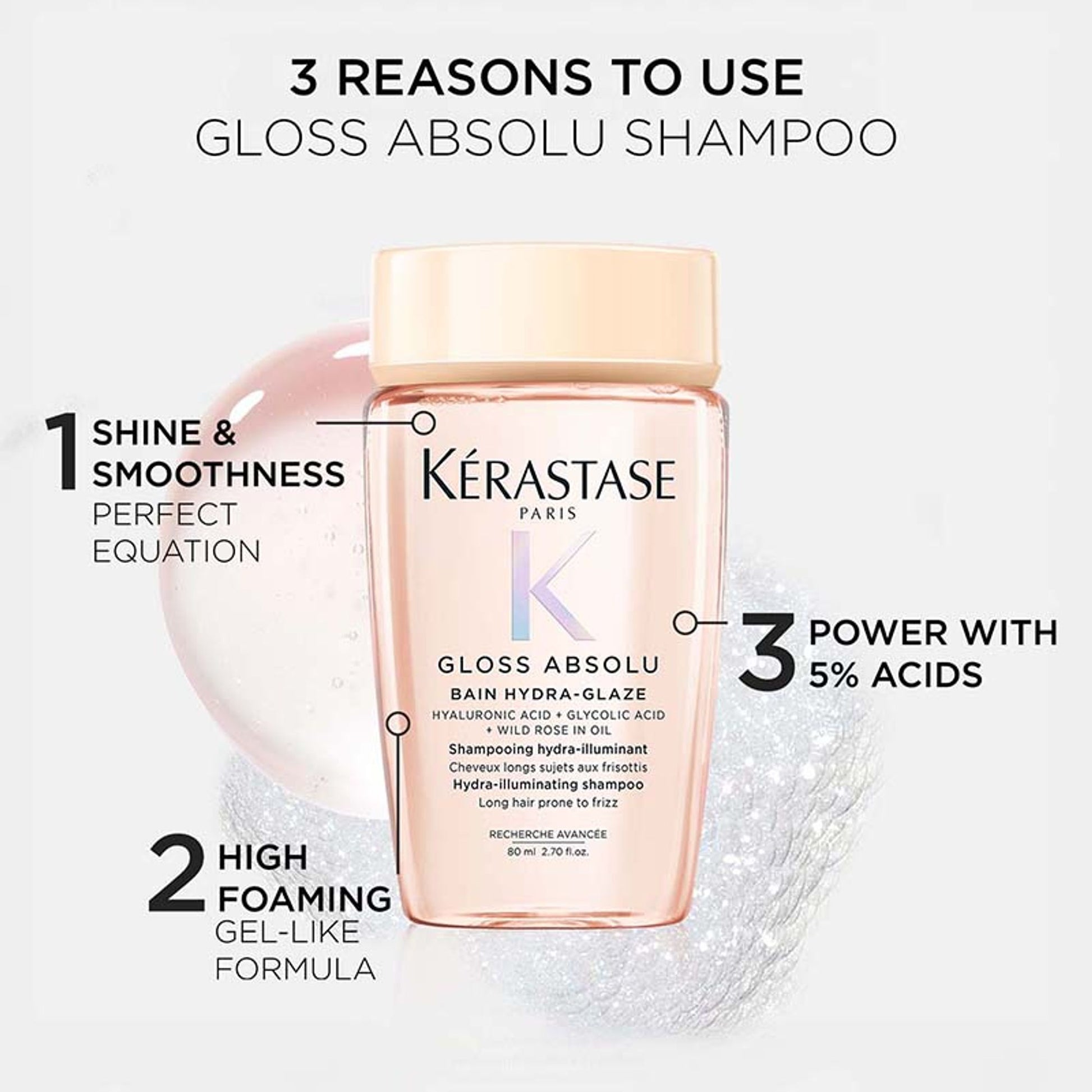 Kerastase Gloss Absolu Anti-Frizz Shampoo, Fine-Medium Hair, 4-Days Anti-Frizz
