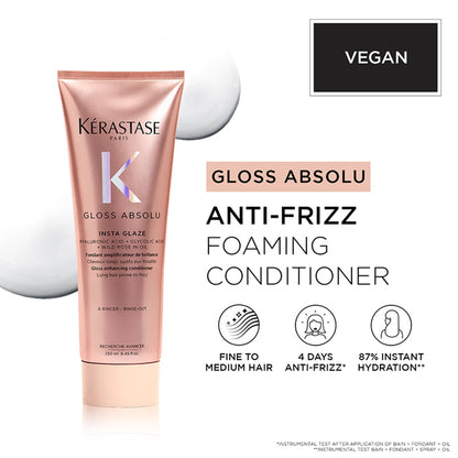 Kerastase Gloss Absolu Anti-Frizz Foaming Conditioner, Fine-Medium Hair, 4-Days Anti-Frizz