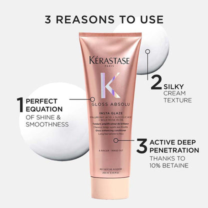 Kerastase Gloss Absolu Anti-Frizz Foaming Conditioner, Fine-Medium Hair, 4-Days Anti-Frizz