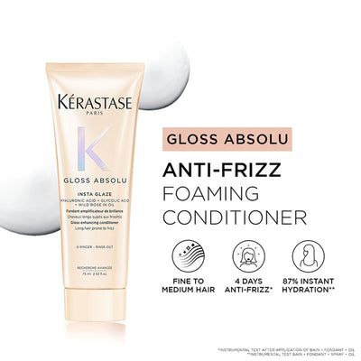 Kerastase Gloss Absolu Anti-Frizz Foaming Conditioner, Fine-Medium Hair, 4-Days Anti-Frizz