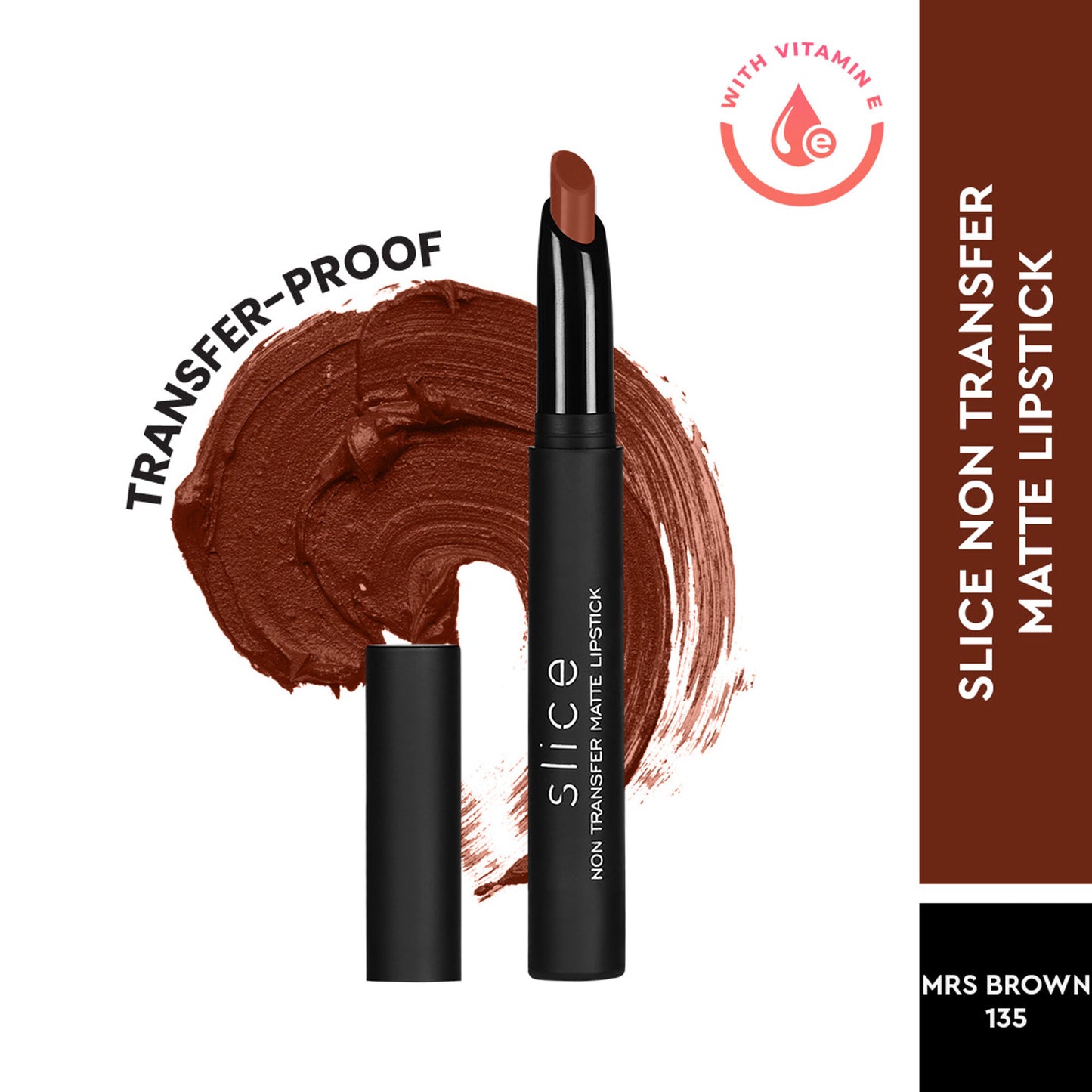 C2P Pro Slice Non Transfer Matte Lipstick - Mrs Brown 135