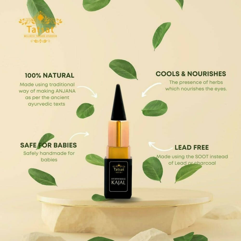Tatsat 100% Natural Certified Ayurvedic Kajal With Pure Herbs - Indyancart