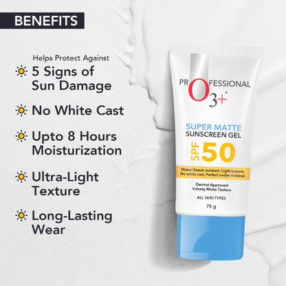 O3+ Super Matte Sunscreen SPF 50 PA ++++