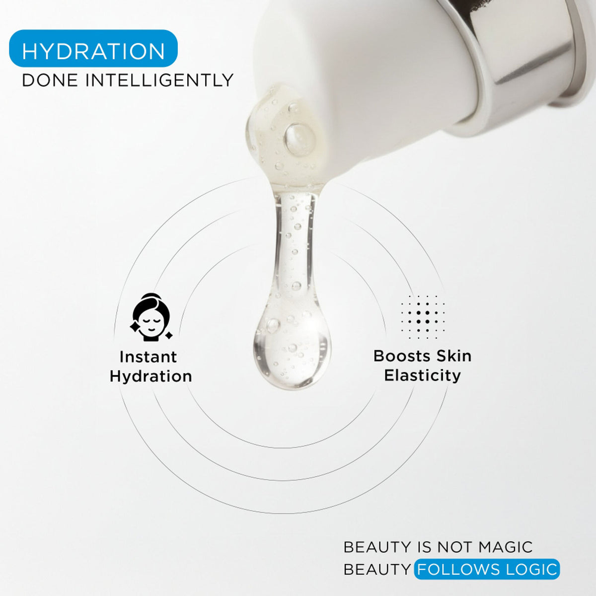 SKINQ Hydrate Serum with Hyaluronic Acid for Dry, Dehydrated Skin, Lightweight & Non-sticky