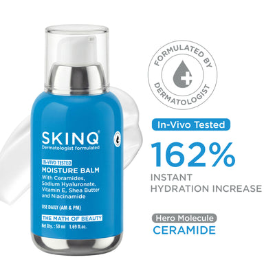 SKINQ Moisture Balm with Ceramides Trio, Sodium Hyaluronate & Vitamin E, For Dry Skin