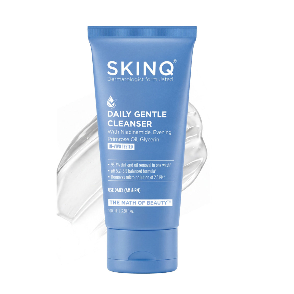 SKINQ Daily Gentle Cleanser with Evening Primrose Oil & Niacinamide, Removes Dirt in 1 Wash