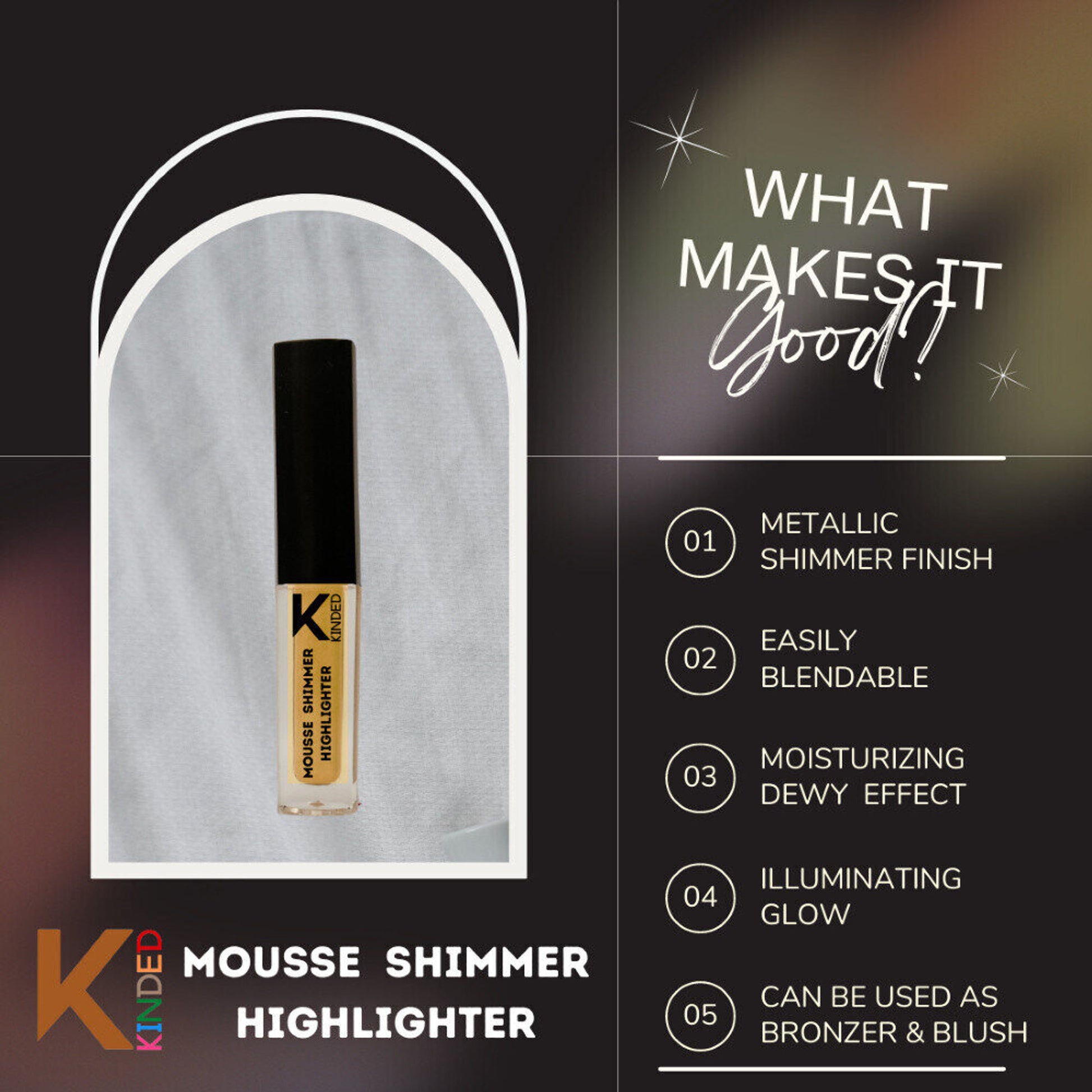 KINDED Mousse Shimmer Highlighter - Golden Glaze