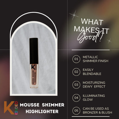 KINDED Mousse Shimmer Highlighter - Rose Gold