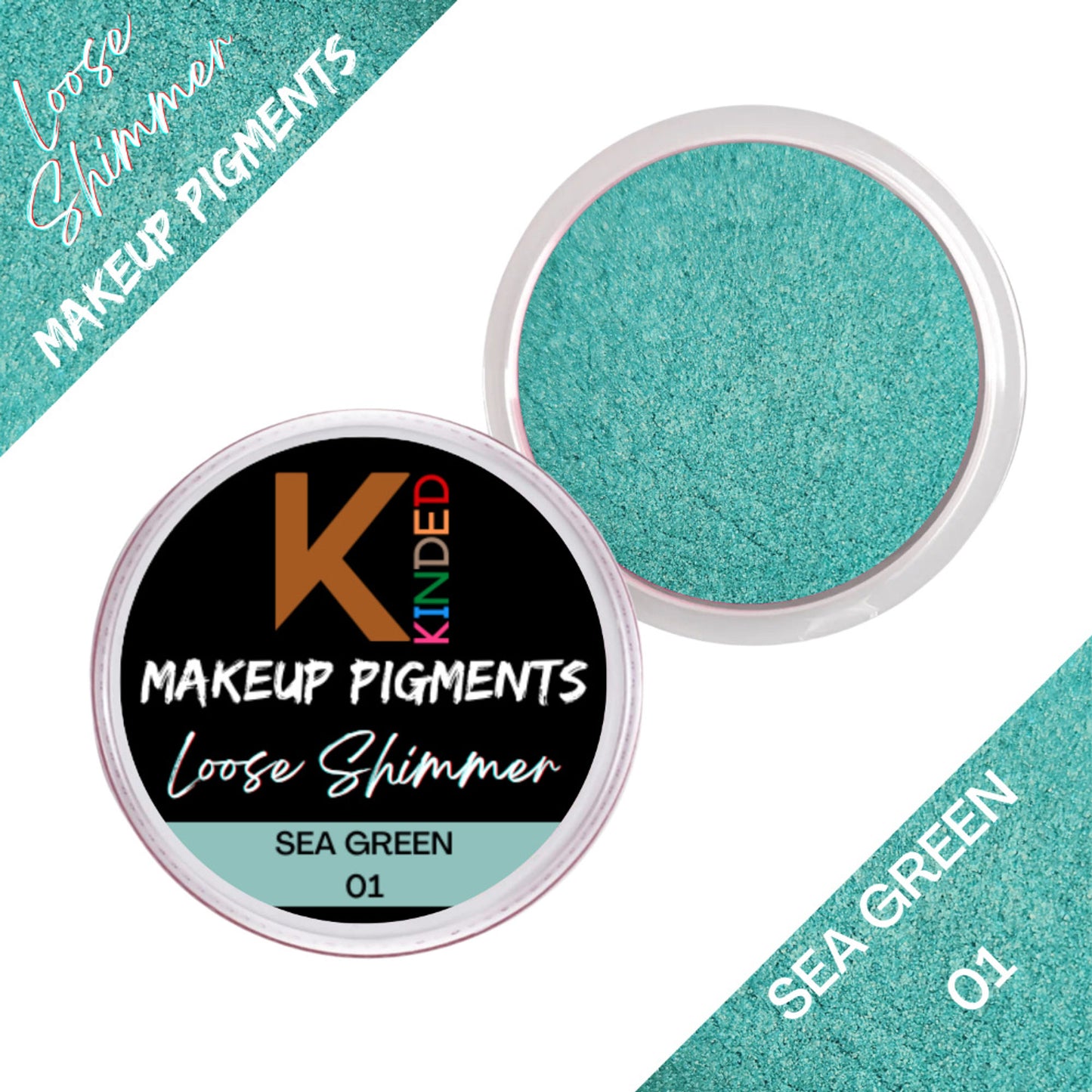 KINDED Loose Shimmer Makeup Foil Pigments Powder - Sea Green