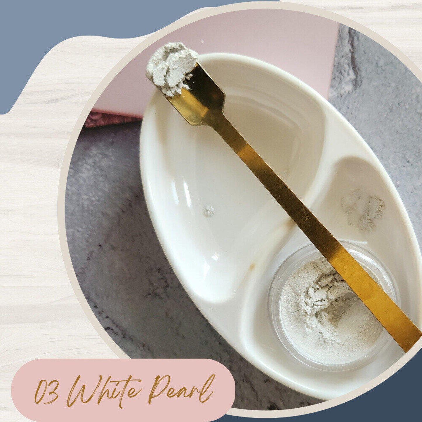 KINDED Loose Shimmer Makeup Foil Pigments Powder - White Pearl
