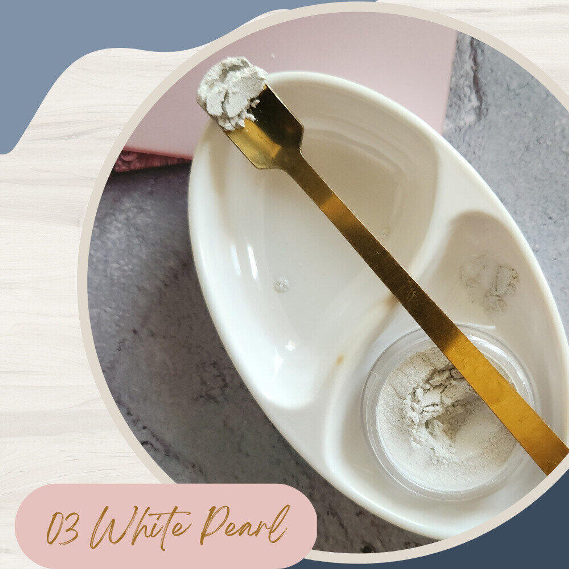 KINDED Loose Shimmer Makeup Foil Pigments Powder - White Pearl