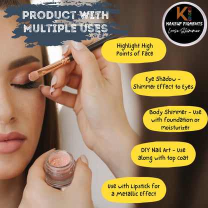 KINDED Loose Shimmer Makeup Foil Pigments Powder - White Pearl