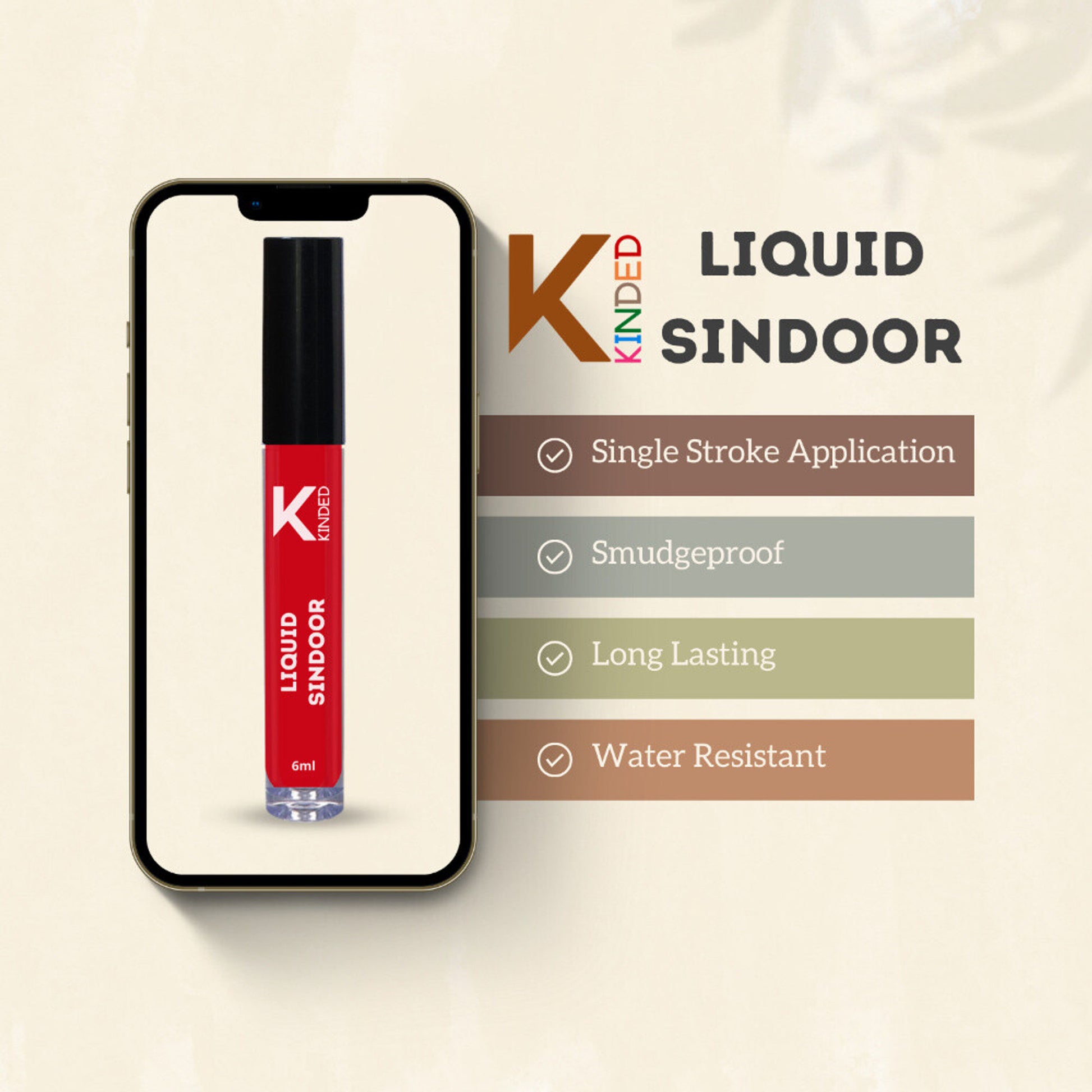 KINDED Liquid Sindoor - 02 Red