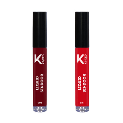 KINDED Maroon & Red Colour Liquid Sindoor Combo - Maroon & Red