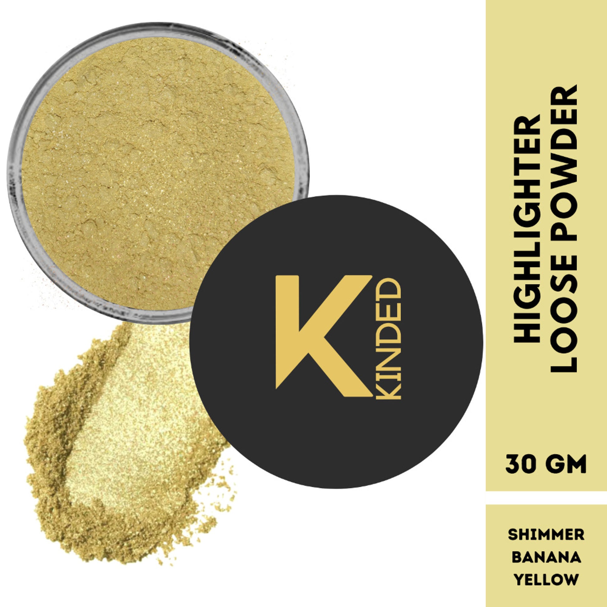 KINDED Highlighter Loose Powder - Shimmer Banana Yellow