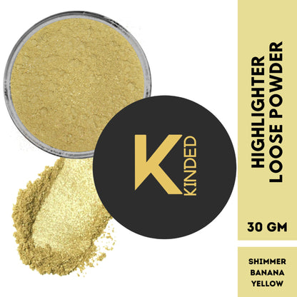 KINDED Highlighter Loose Powder - Shimmer Banana Yellow