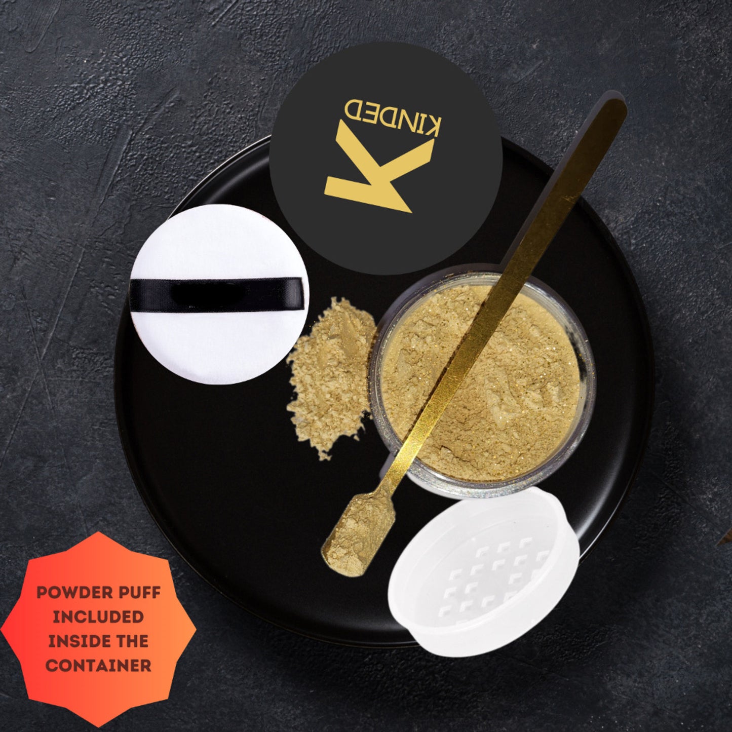 KINDED Highlighter Loose Powder - Shimmer Banana Yellow