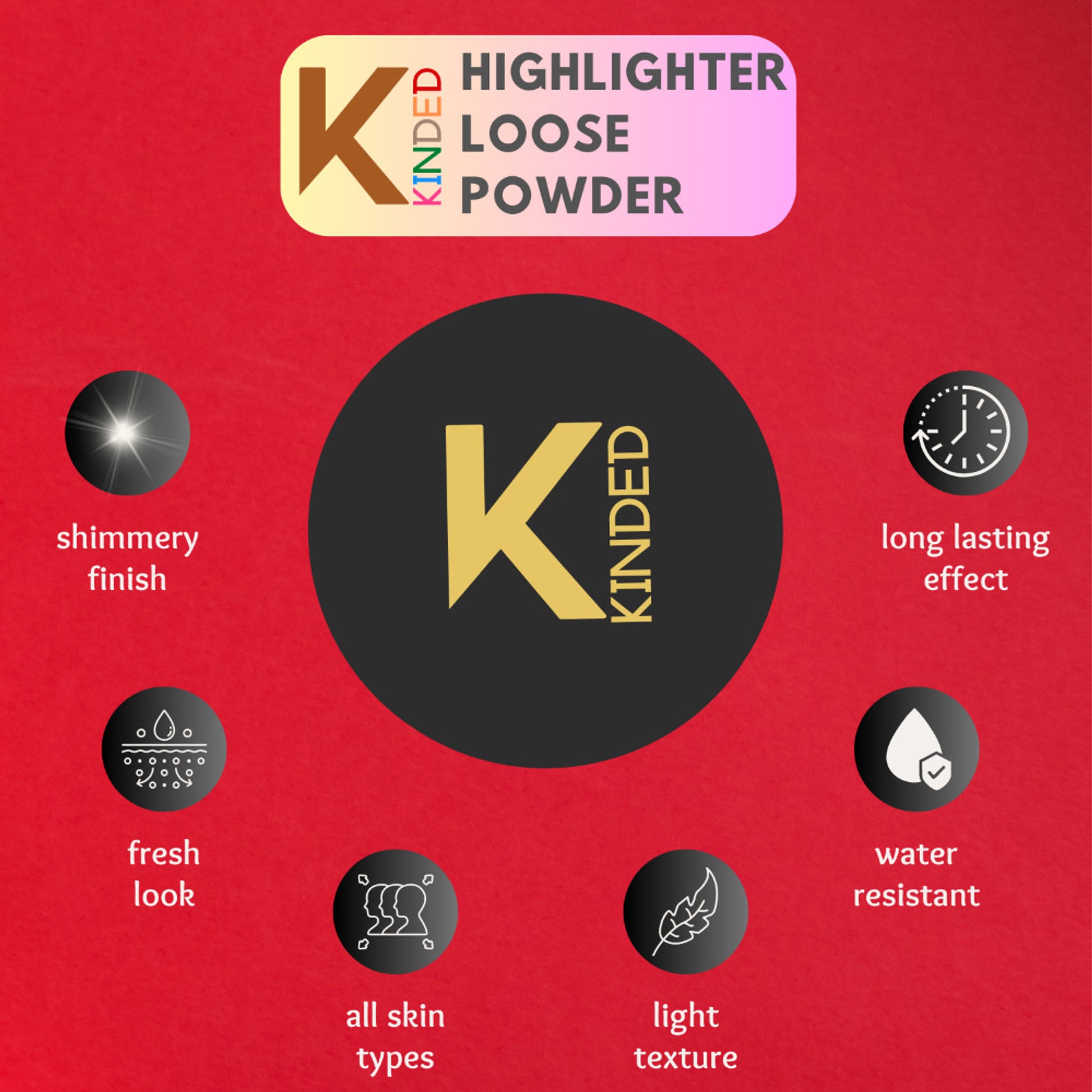 KINDED Highlighter Loose Powder - Shimmer Banana Yellow