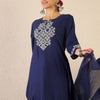 Indyancart IE Women Embroidered Regular Thread Work Kurta with Trousers & With Dupatta