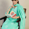 Dhiyona IE Women Floral Printed Regular Pure Cotton Kurta with Trousers & With Dupatta